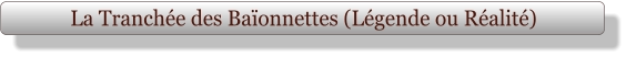 La Tranchée des Baïonnettes (Légende ou Réalité)