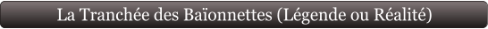 La Tranchée des Baïonnettes (Légende ou Réalité)